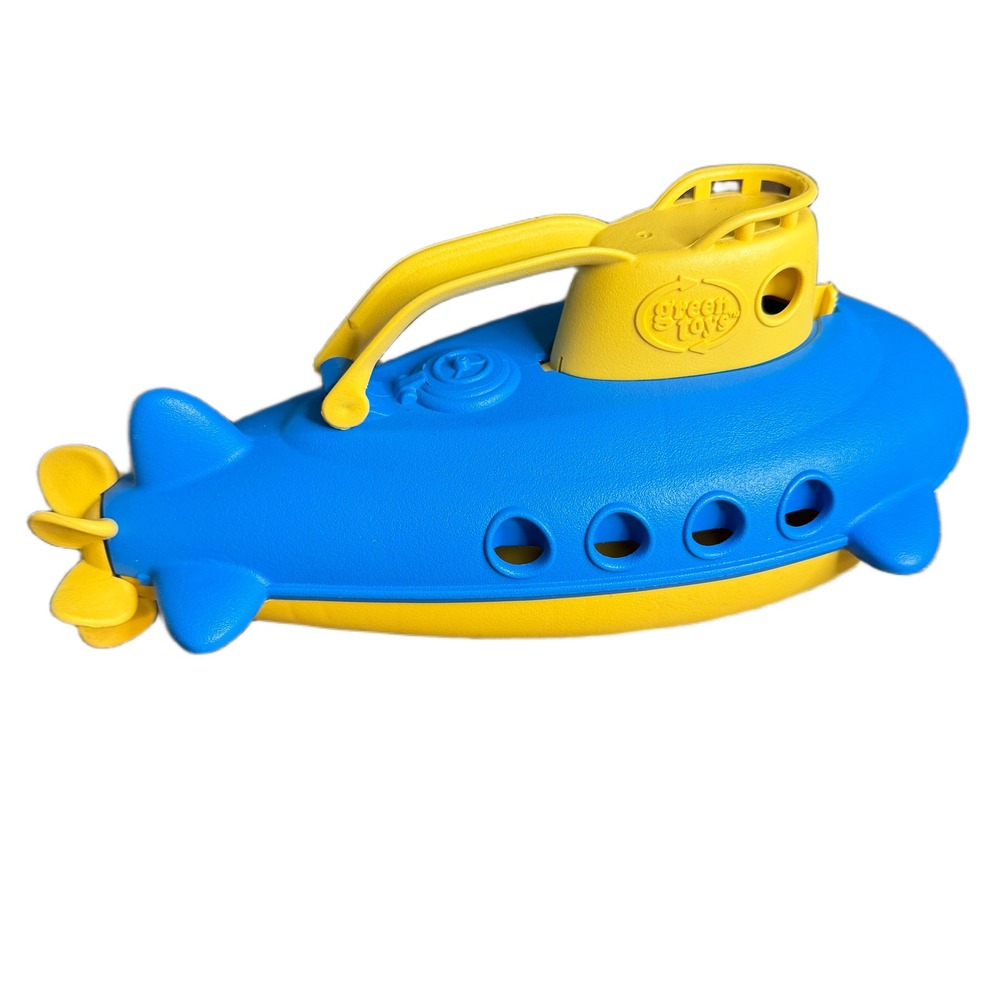 Green Toys Blue and Yellow Submarine Recycled Plastic Bath Water Toy Made in USA